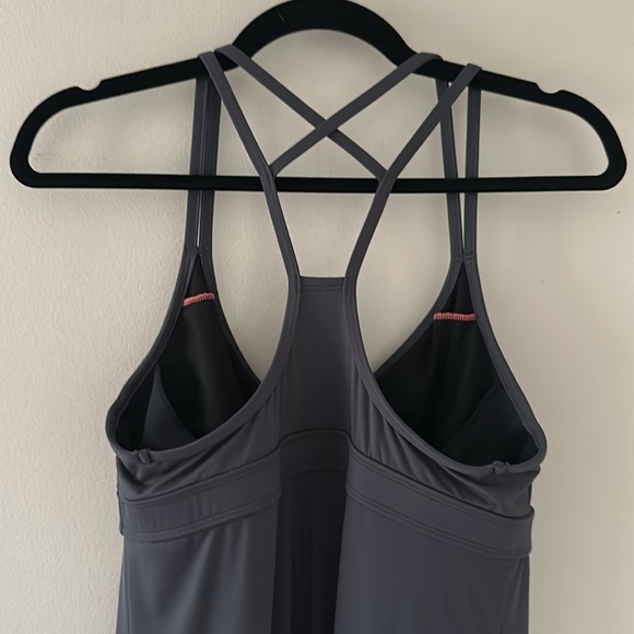 Athleta Women’s Coastline Swim Dress Asphalt Dark Gray Sz Medium Vacation Beach - Picture 6 of 10